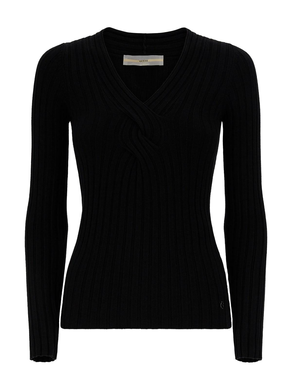 Image of GUESS W2BR20 JBLK INES VN LS SWEATER 