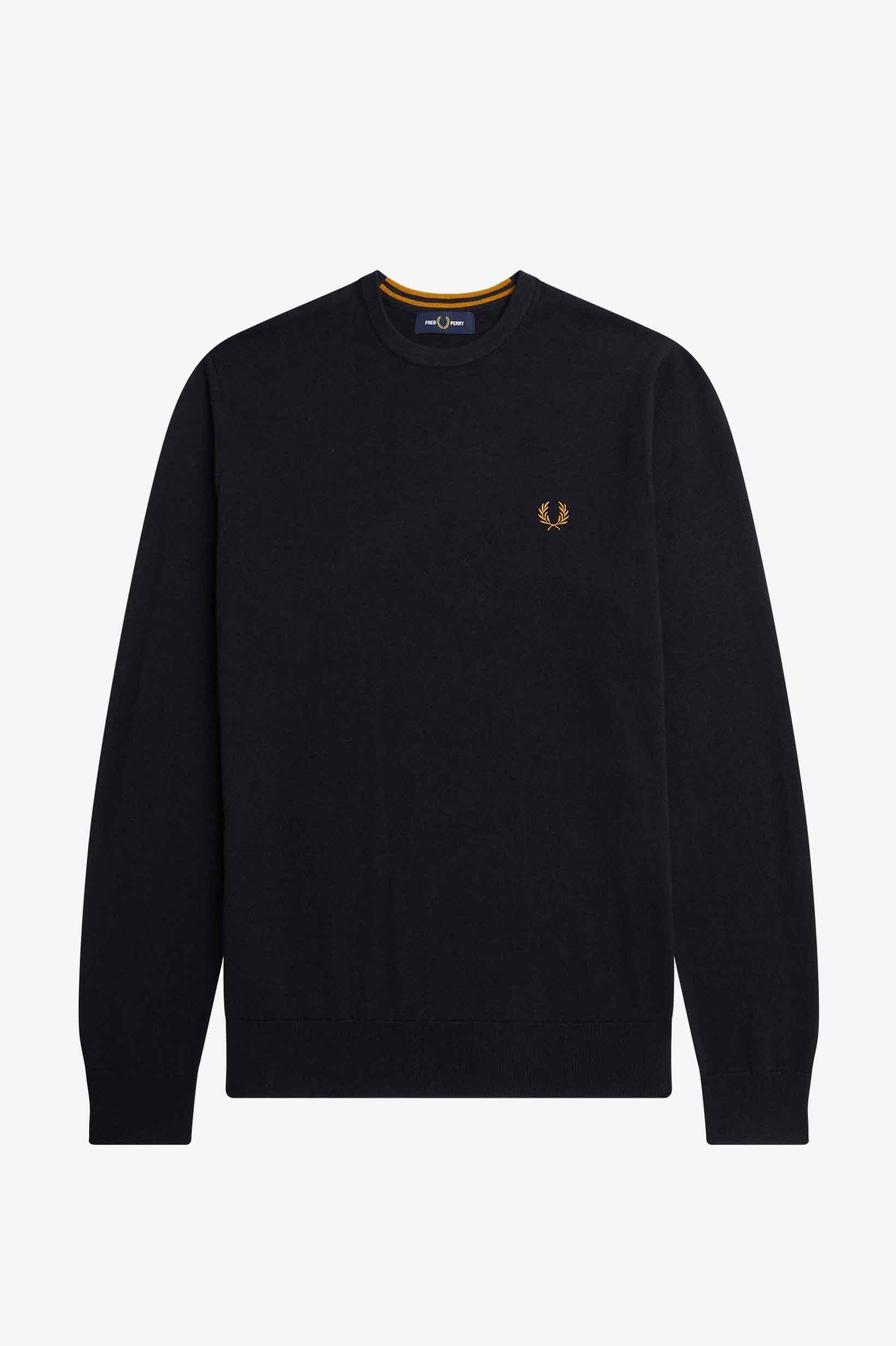 Image of FRED PERRY K9601 795 FP CLASSIC CREW NECK JUMPER 