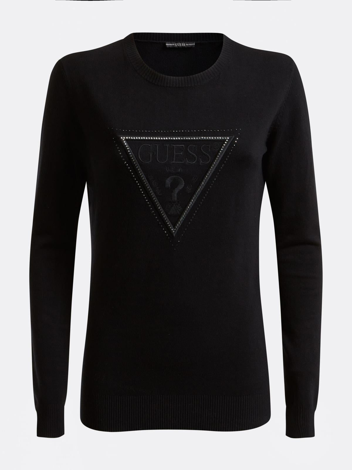 GUESS W2YR29 JBLK LEA RN LS SWTR 